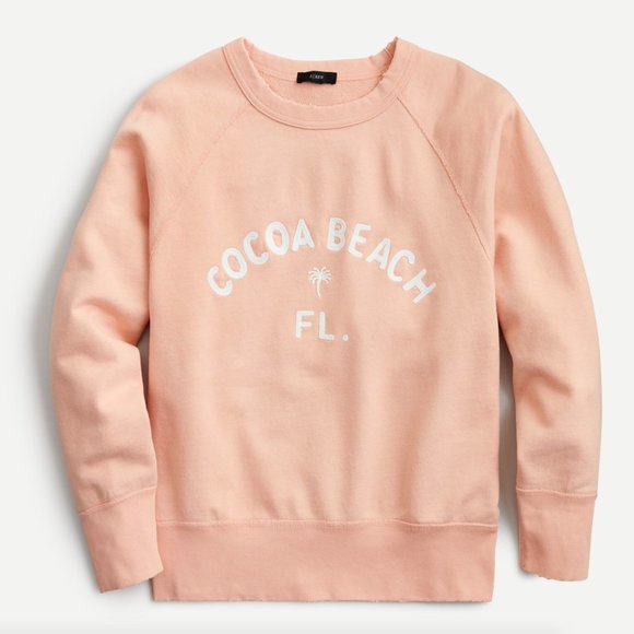 J. Crew Tops - J. CREW Garment-Dyed "Cocoa Beach" Sweatshirt Peach Blush Pink {3J33}